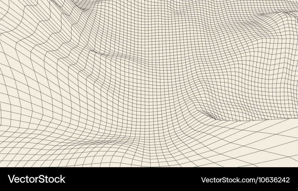 Abstract 3d illuminated distorted mesh sphere vector image