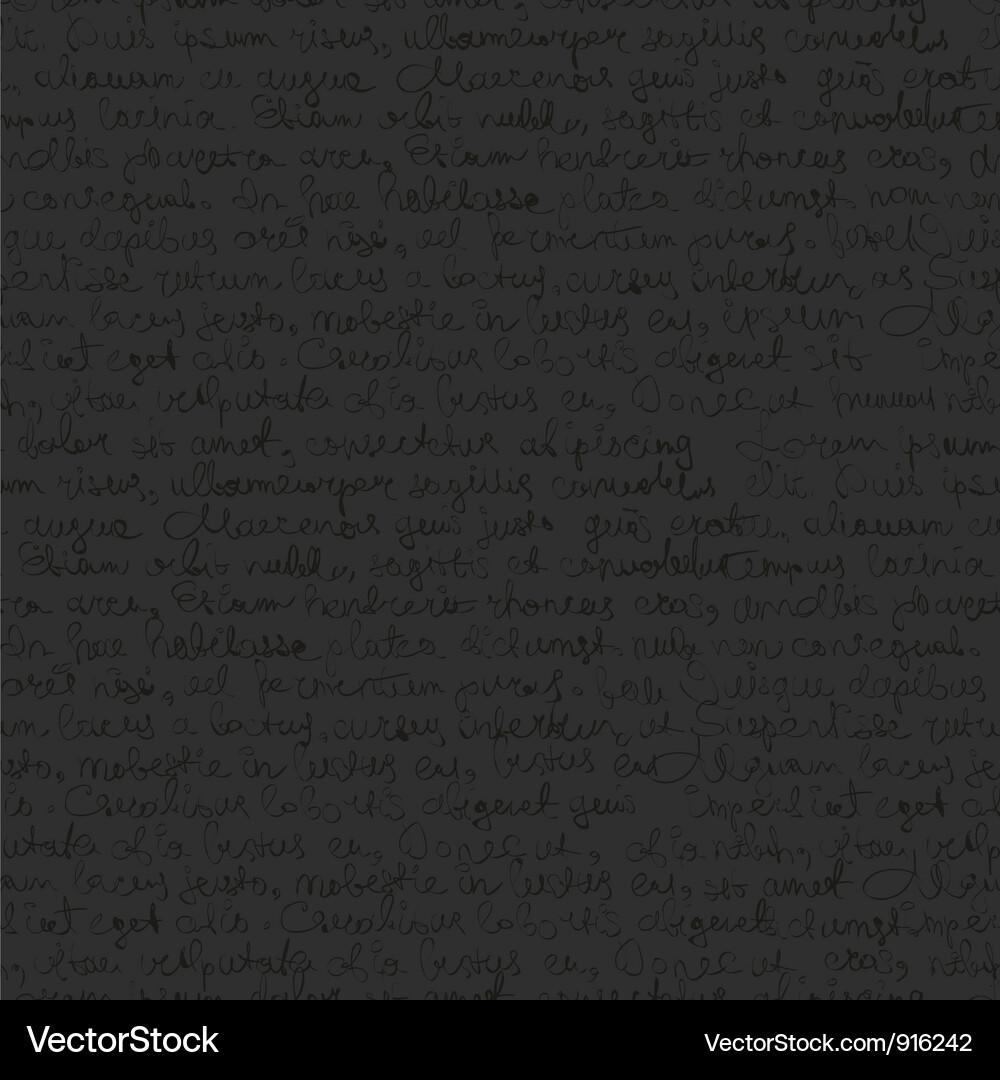 Dark Gray Calligraphic Writing Pattern Vector Image