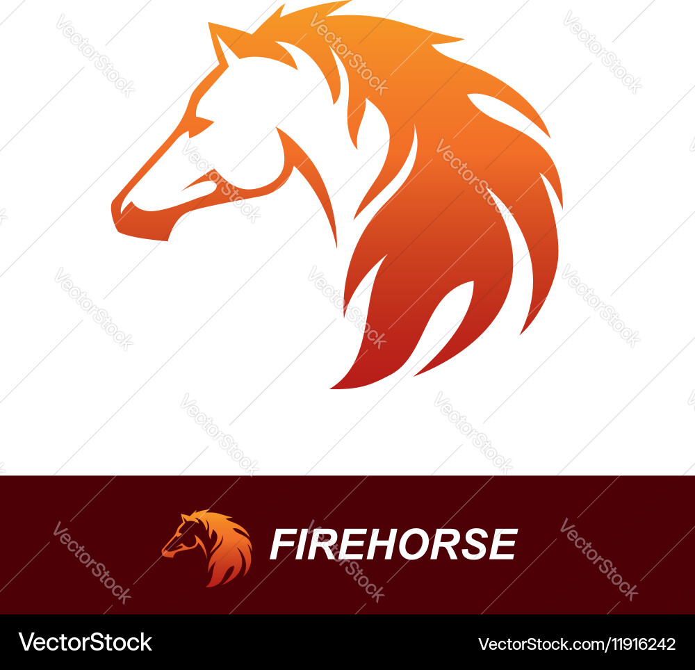 Fiery Horse Head Emblem vector image