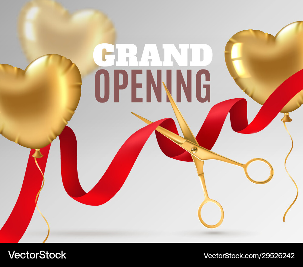 Grand opening luxury festive invitation scissors Grand opening luxury festive invitation scissors vector image