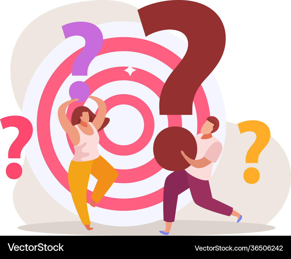 Quest target questions composition Quest target questions composition vector image