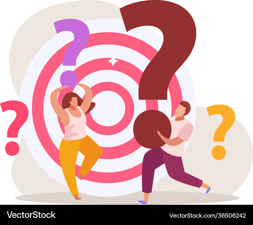 Quest target questions composition vector image