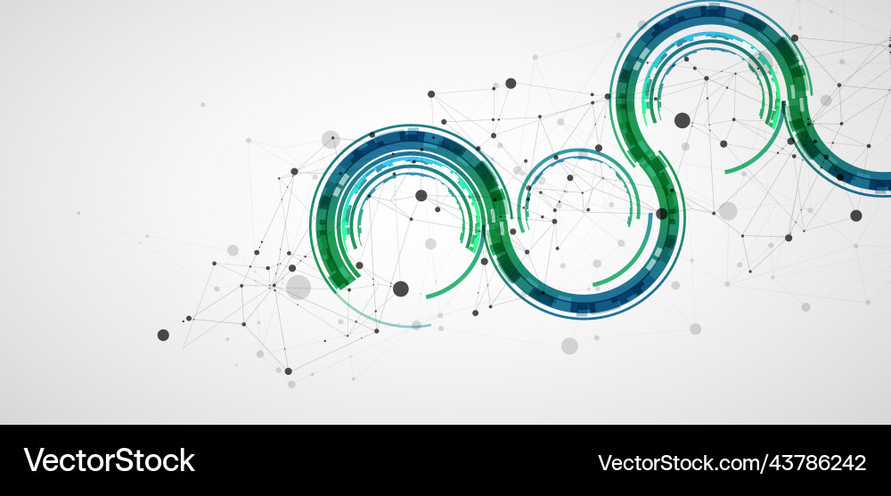 Technical background with plexus effect and wave Technical background with plexus effect and wave vector image