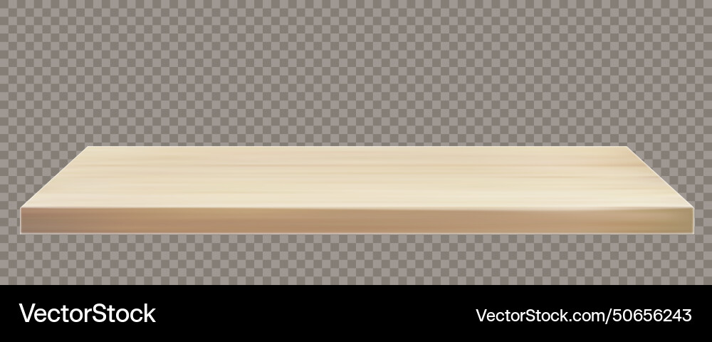 3d wooden table tabletop front perspective view Vector Image