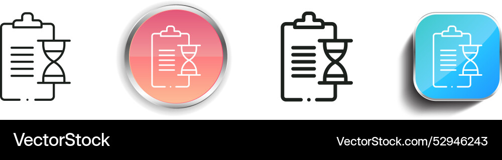 Clipboard icon thin linear regular and button Clipboard icon thin linear regular and button vector image