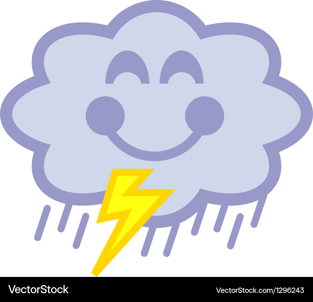 Cloud with lightning vector image