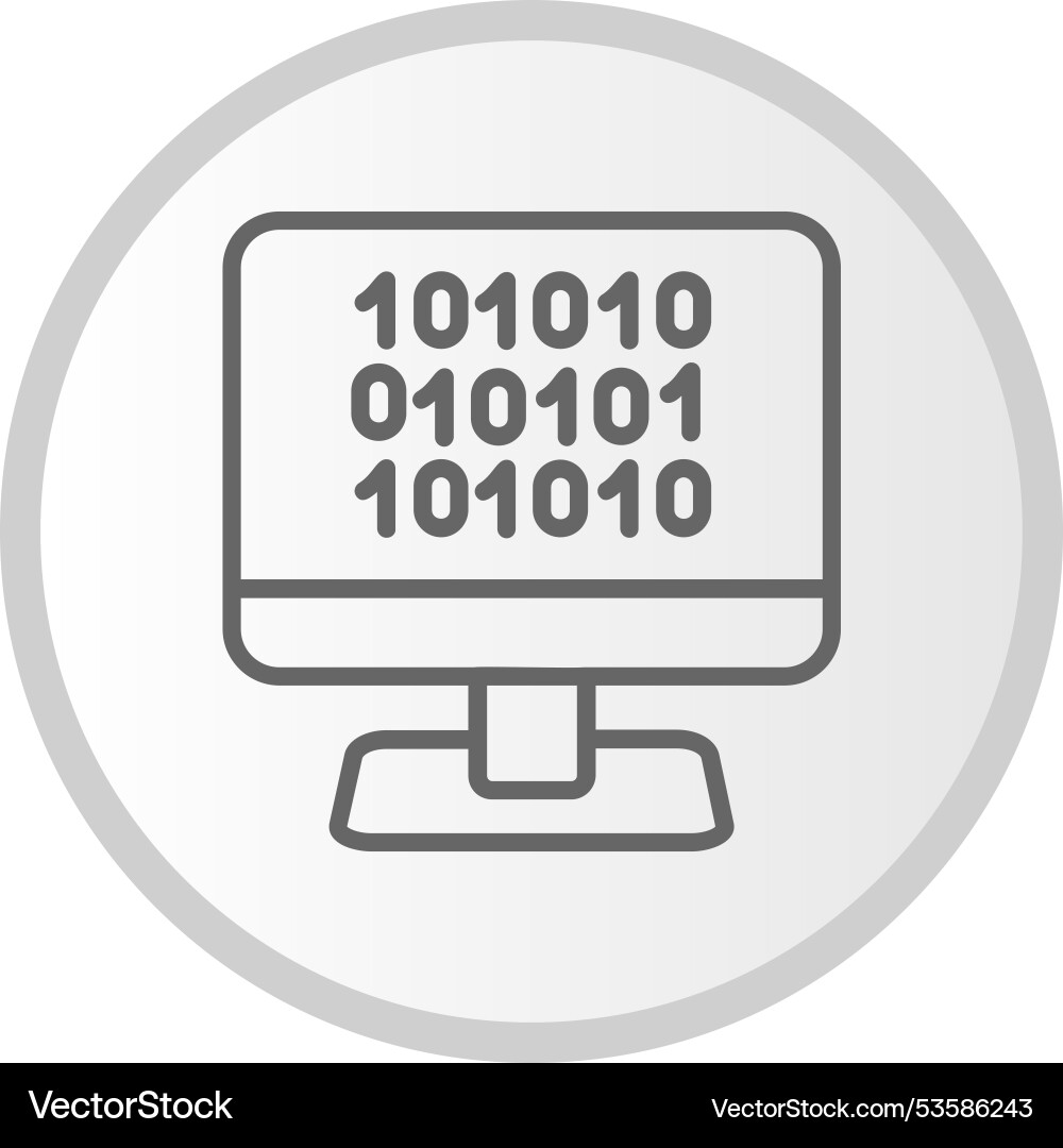 Code line circle grey icon vector image