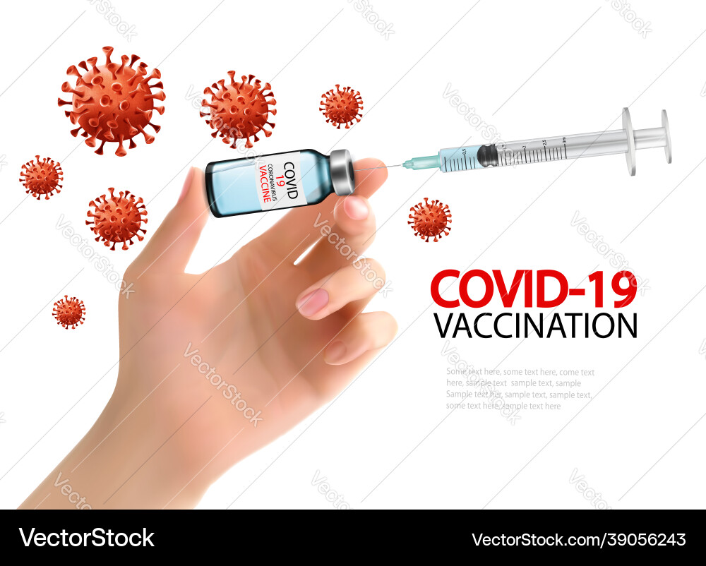 Coronavirus vaccine background covid-19 corona Coronavirus vaccine background covid-19 corona vector image