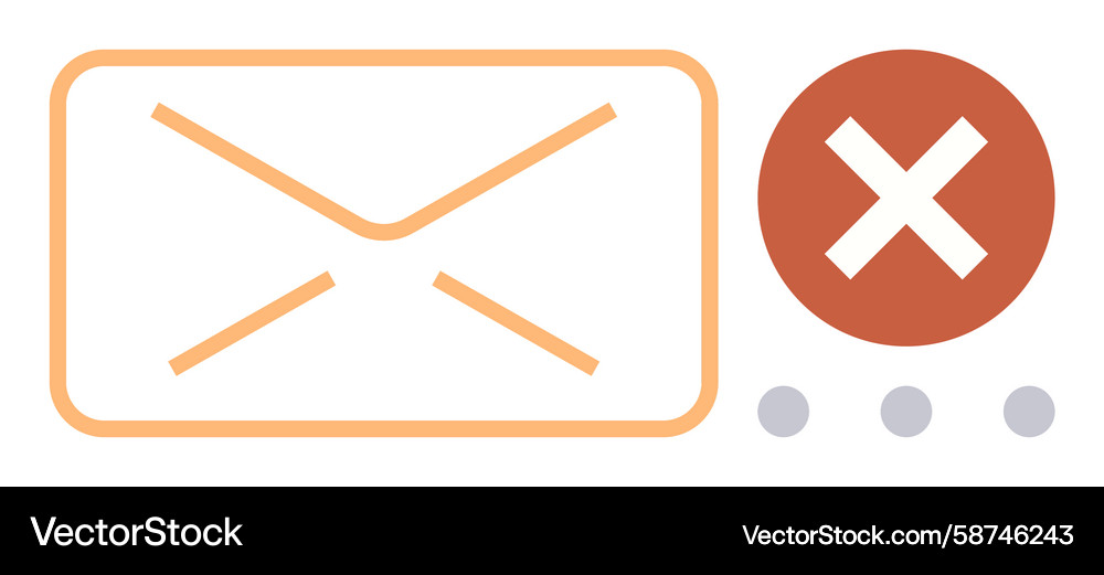 Email Error Notification - Red Cross Vector Image