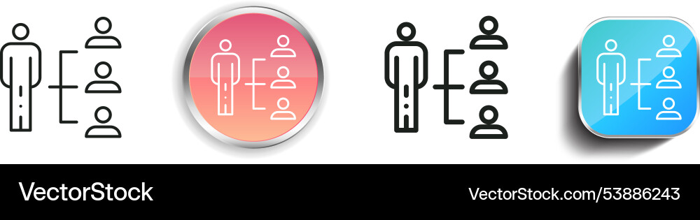 Facilitator icon thin linear regular and button Facilitator icon thin linear regular and button Vector Image