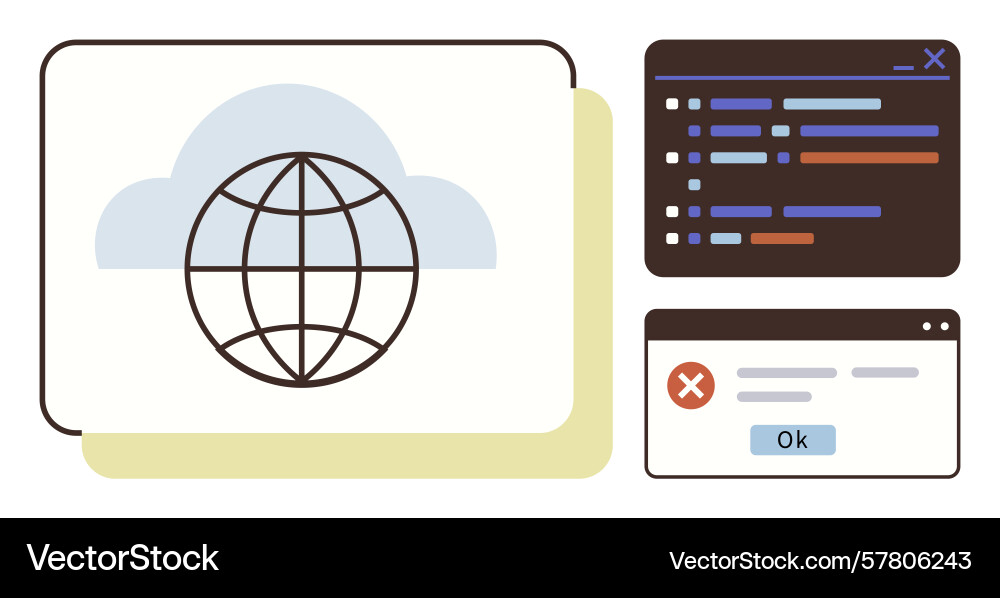 Global connectivity with cloud coding process Global connectivity with cloud coding process vector image