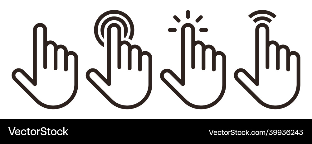 Hand pointer cursor click icon vector image