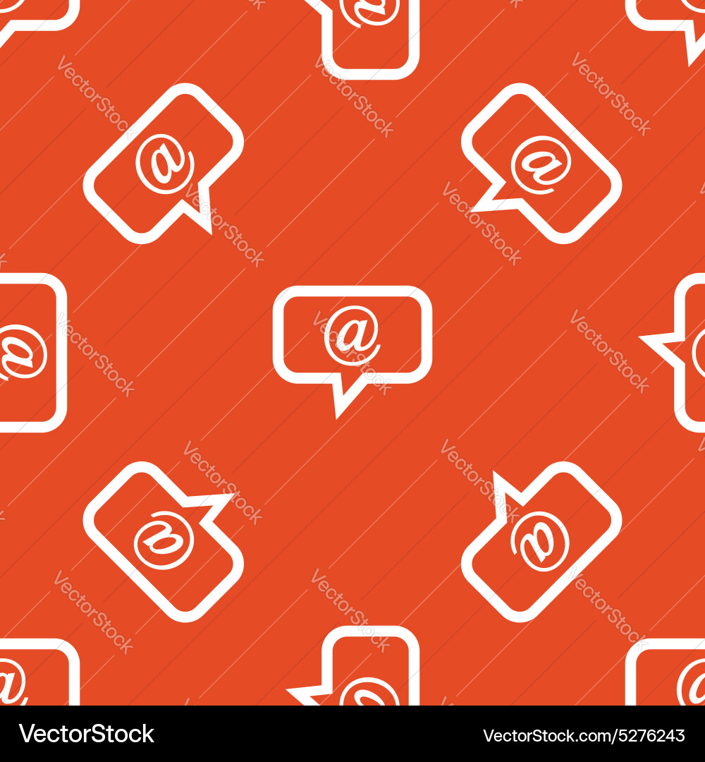 Orange mail message pattern vector image