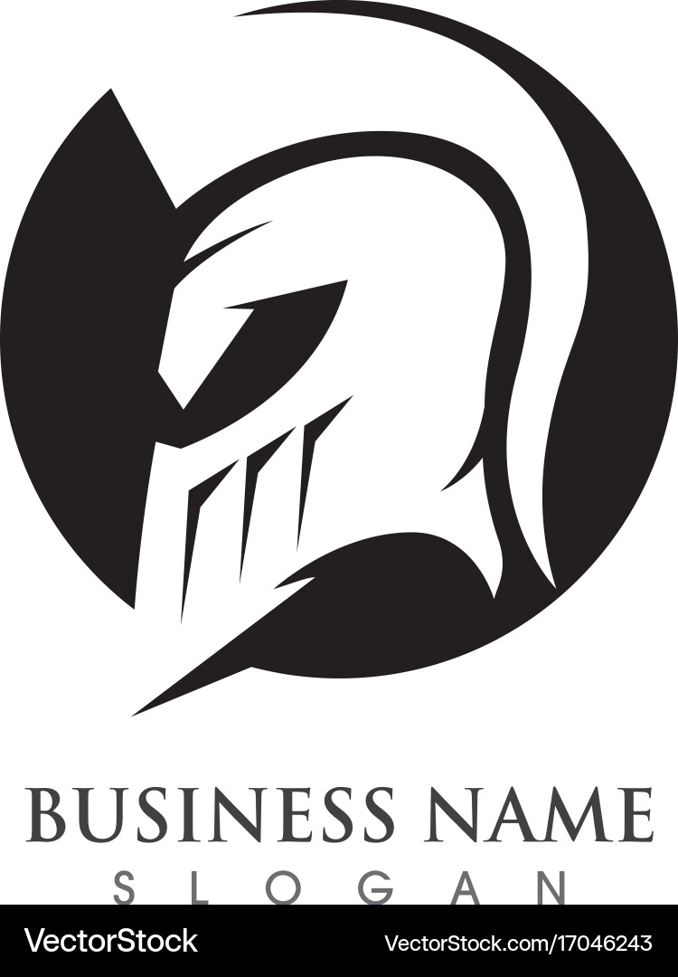 Spartan Helmet Logo Template Vector Image