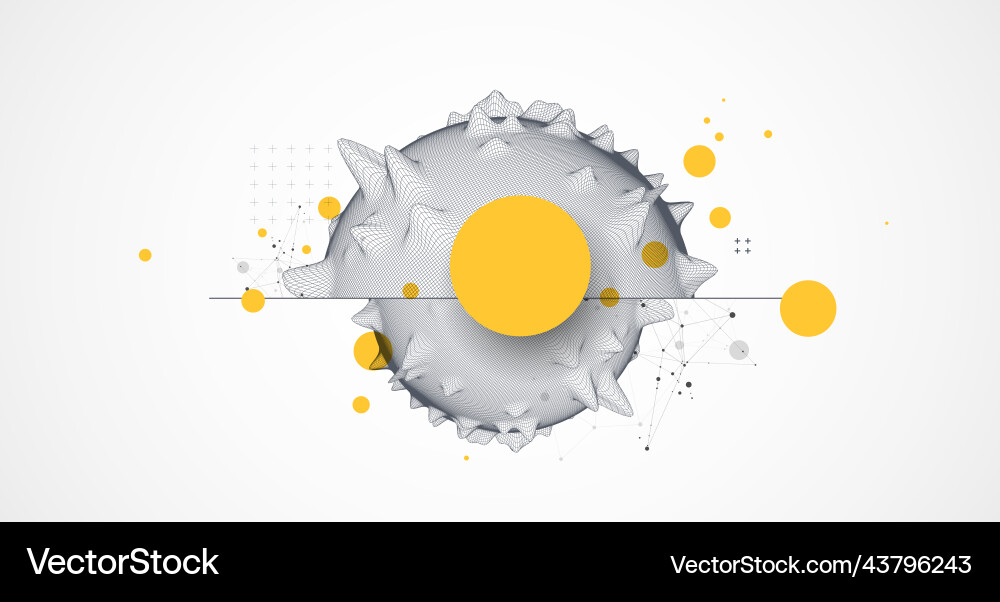 Sphere theme with connected lines in technology Vector Image
