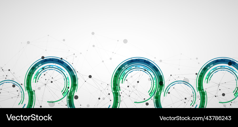 Technical background with plexus effect and wave Technical background with plexus effect and wave vector image