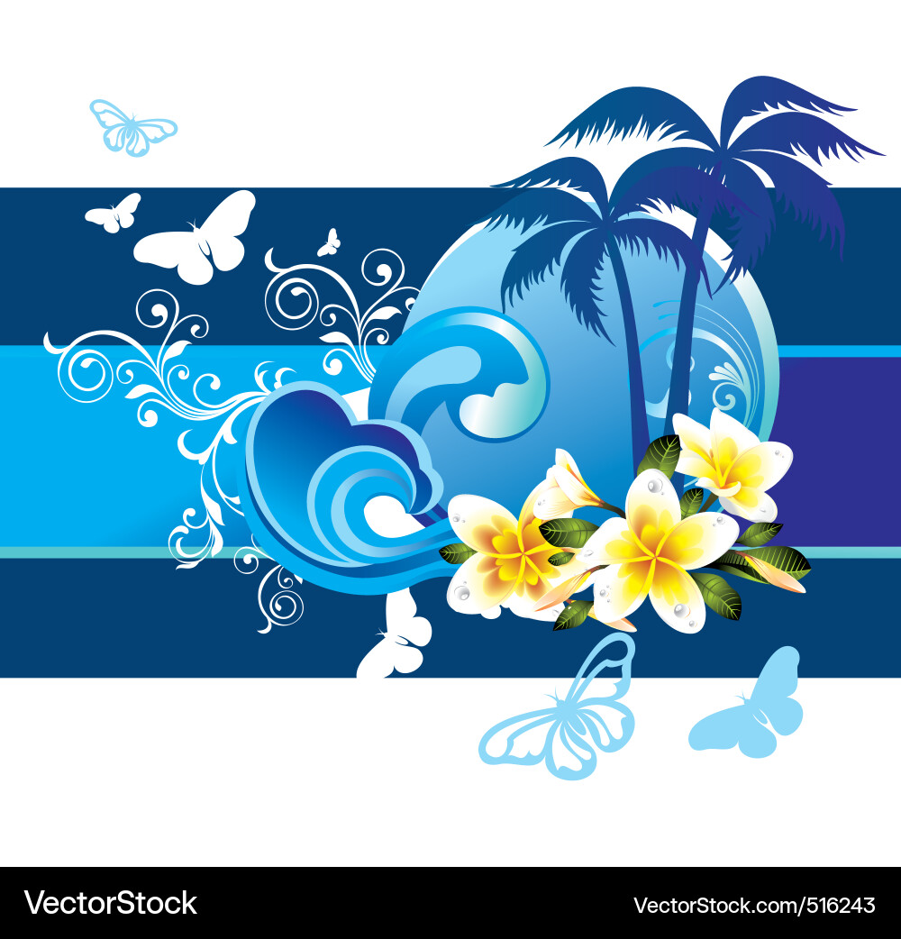 Tropical beach background Royalty Free Vector Image