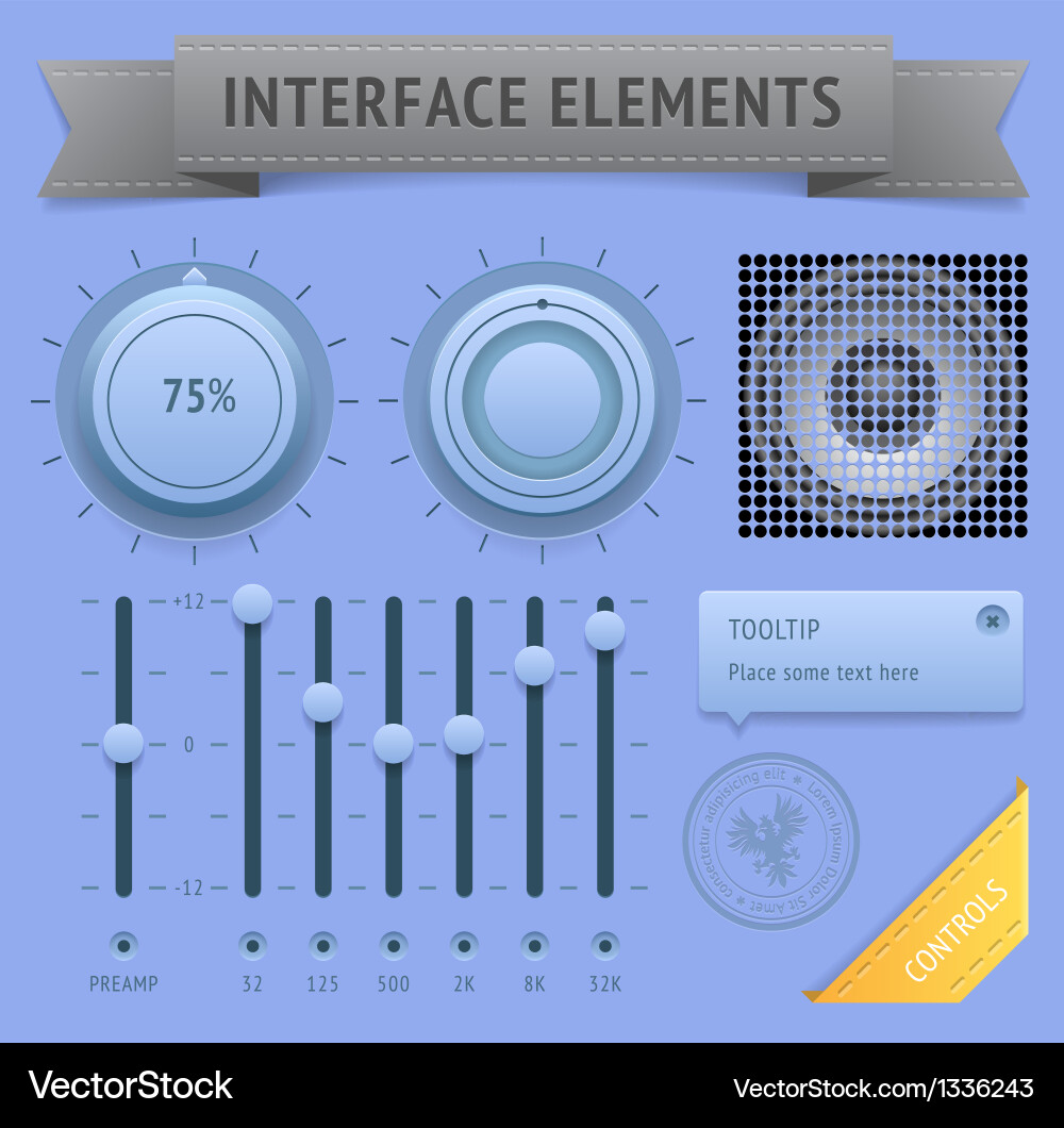 User interface elements vector image
