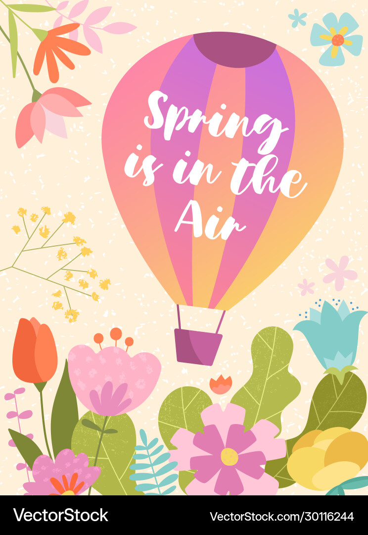 Colorful spring poster design is in air Colorful spring poster design is in air vector image