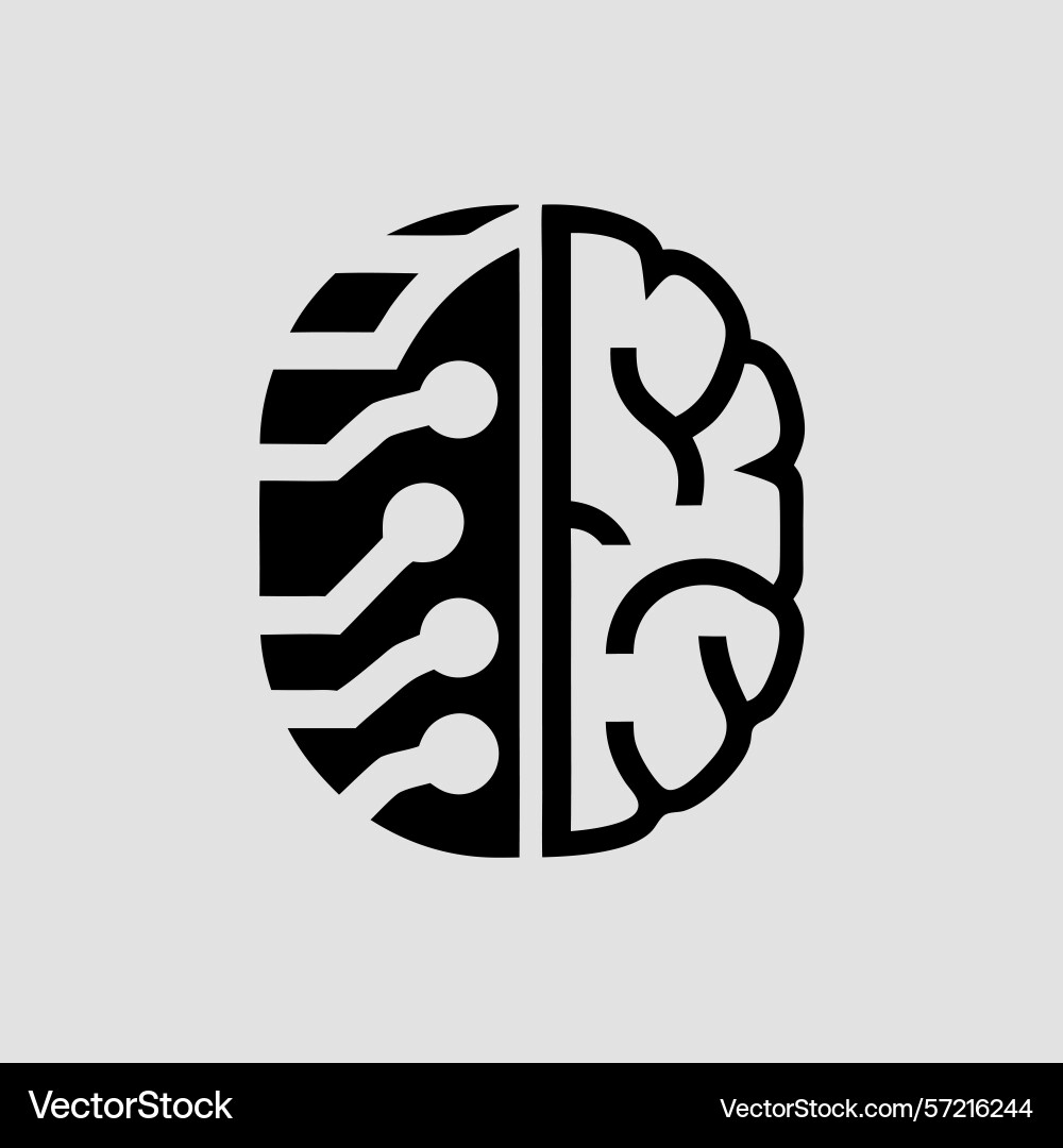 Conceptual of artificial intelligence merged Conceptual of artificial intelligence merged vector image