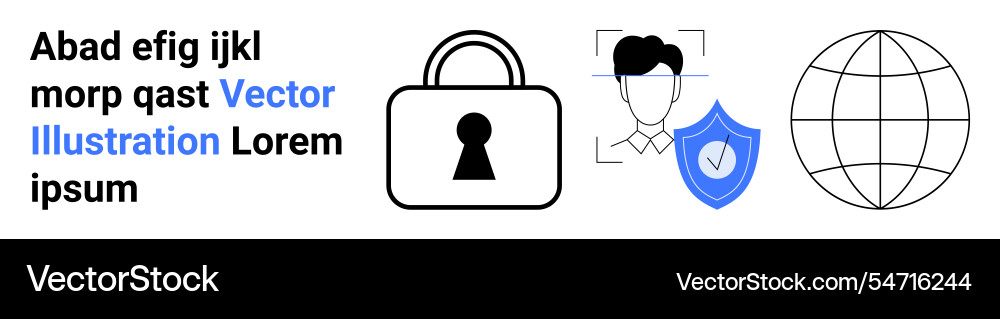 Digital security elements with lock face Digital security elements with lock face vector image