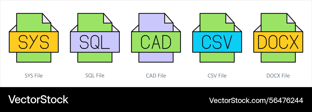 Eine Reihe von Dateien Icons als sys-Datei sql cad vektorbild