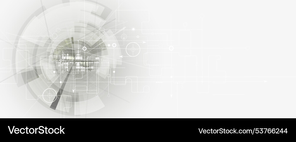 Intersection of technology and business in a data Vector Image