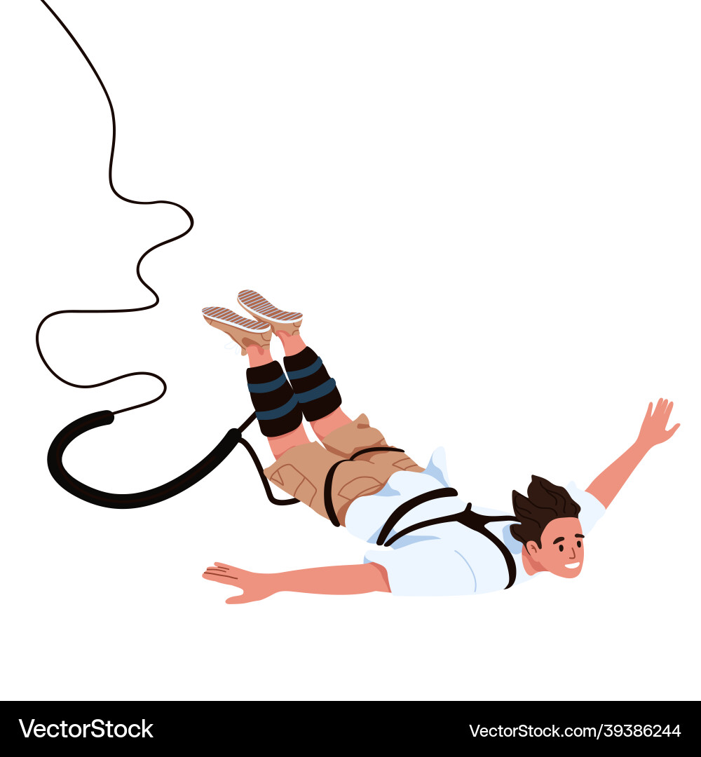 Man Falling with Elastic Rope vector image