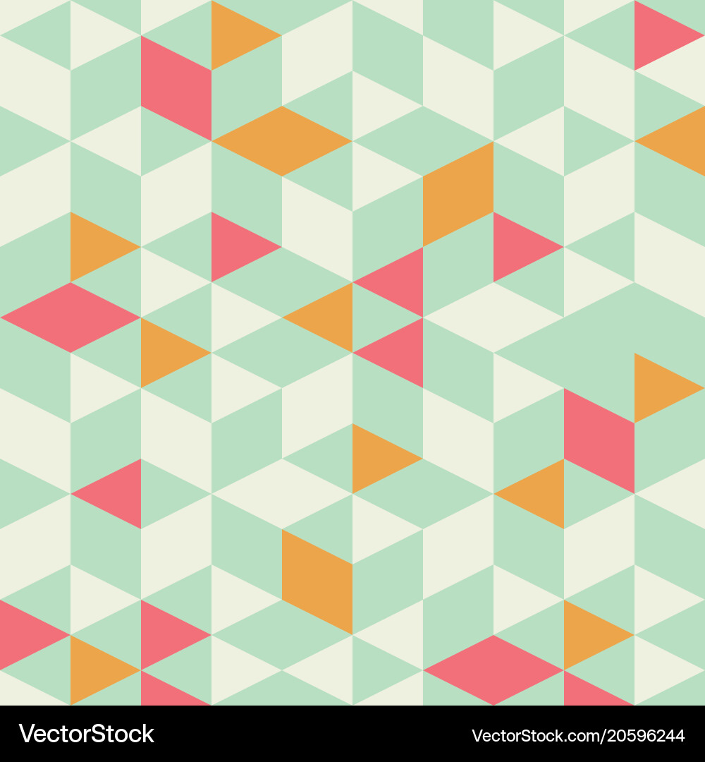 Mint Geometric Triangles Pattern vector image