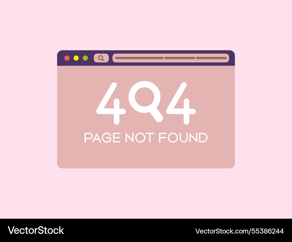 Page not found 404 design error web vector image