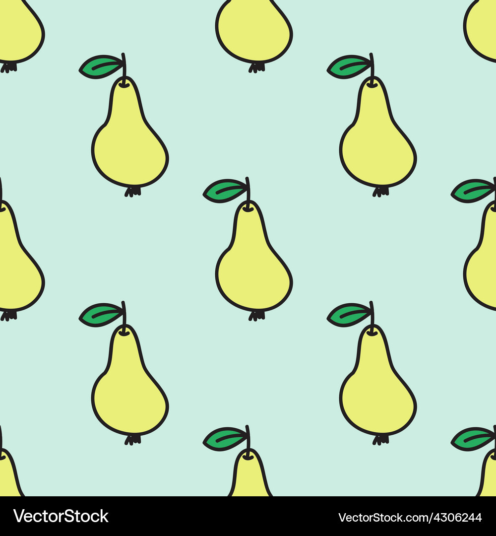 Seamless hand-drawn pattern with pear Vector Image