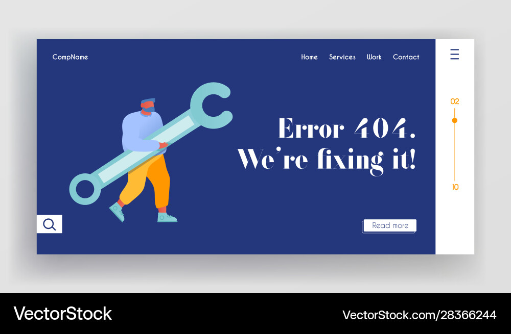 Technical support service website landing page Technical support service website landing page vector image