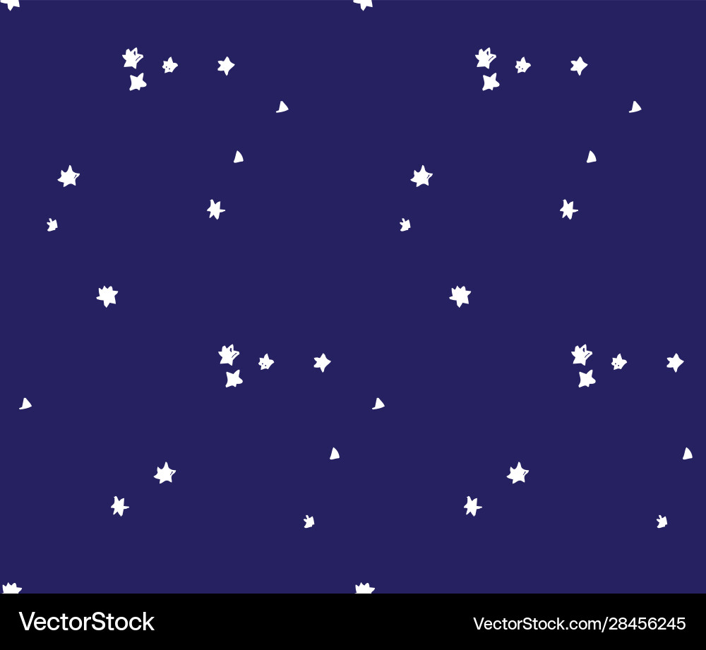 Blue Space Stars Seamless Pattern vector image