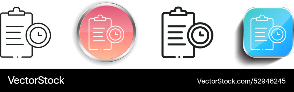 Clipboard icon thin linear regular and button vector image