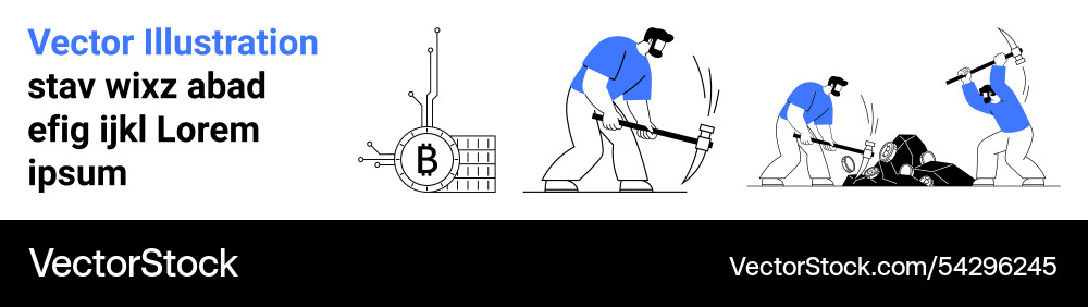 Flat design of miners extracting Flat design of miners extracting vector image