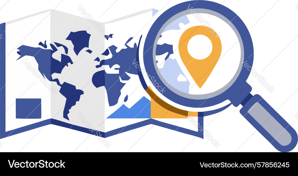 Global map search location icon design generative Vector Image