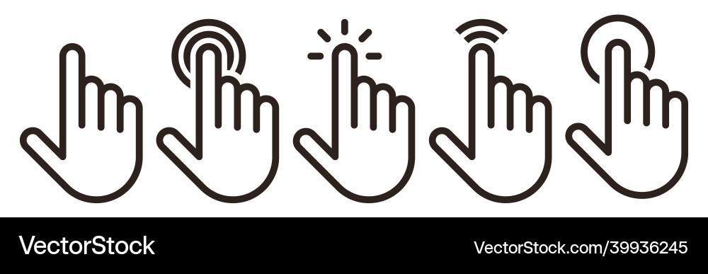 Hand Pointer Click Cursor Icon Vector Image