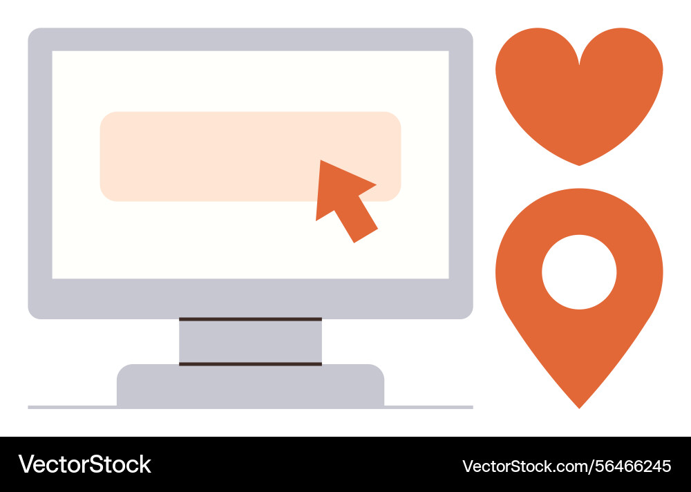Interactive webpage elements depicting navigation vector image