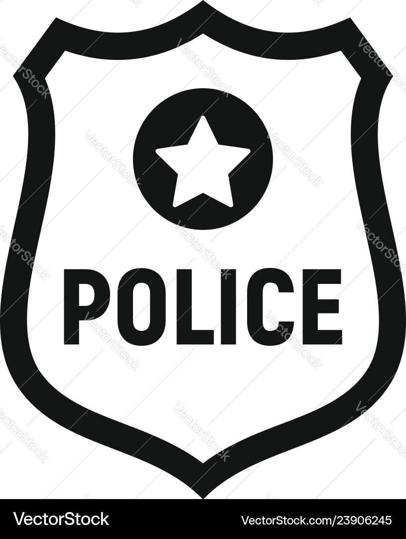 Police gold emblem icon simple style vector image