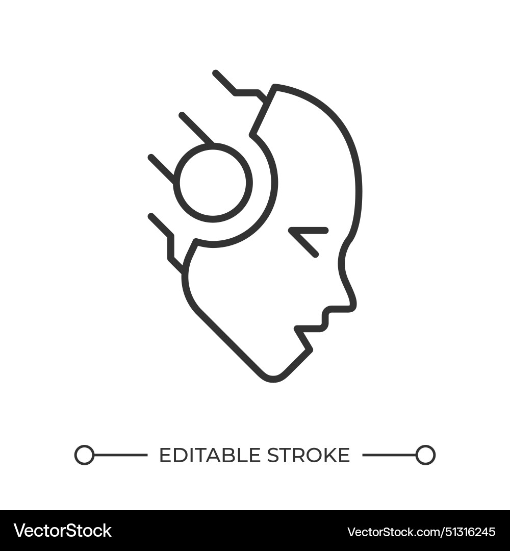 Robot head linear icon Robot head linear icon vector image