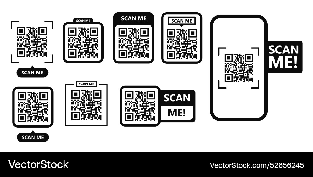 Scan qr code digital scanning Scan qr code digital scanning vector image