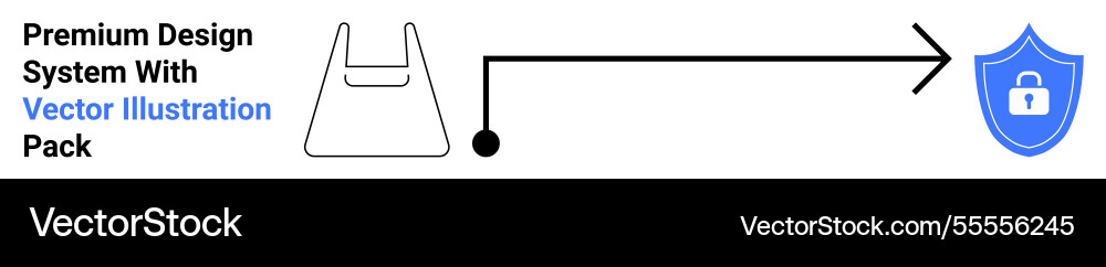 Secure design workflow concept with lock-shield Vector Image