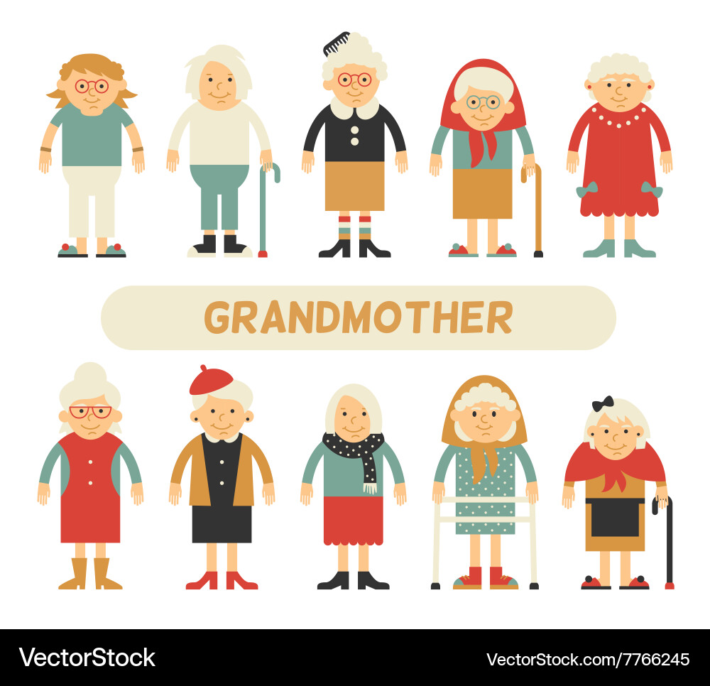 Set of characters in a flat style Vector Image