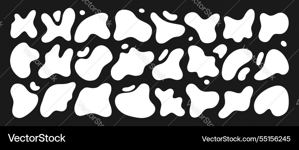 Set of freeform or irregular blob simple liquid Set of freeform or irregular blob simple liquid vector image