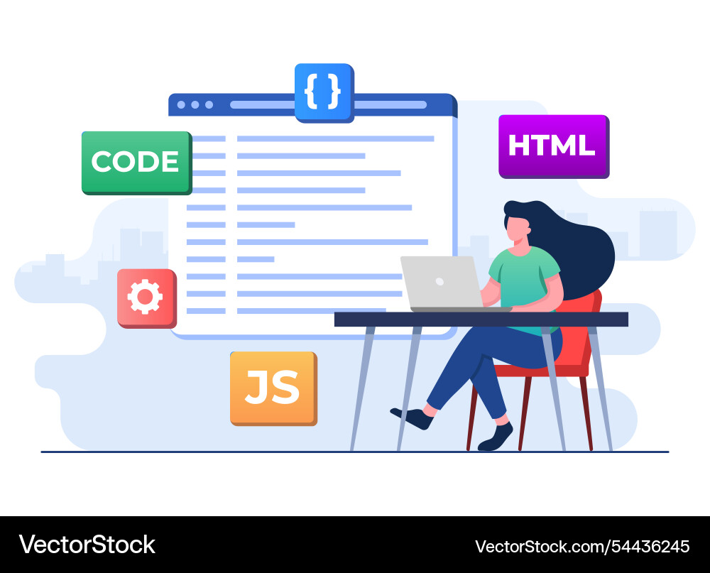 Web-Entwickler-Verdrahtungscode oder Programm mit Laptop Web-Entwickler-Verdrahtungscode oder Programm mit Laptop vektorbild