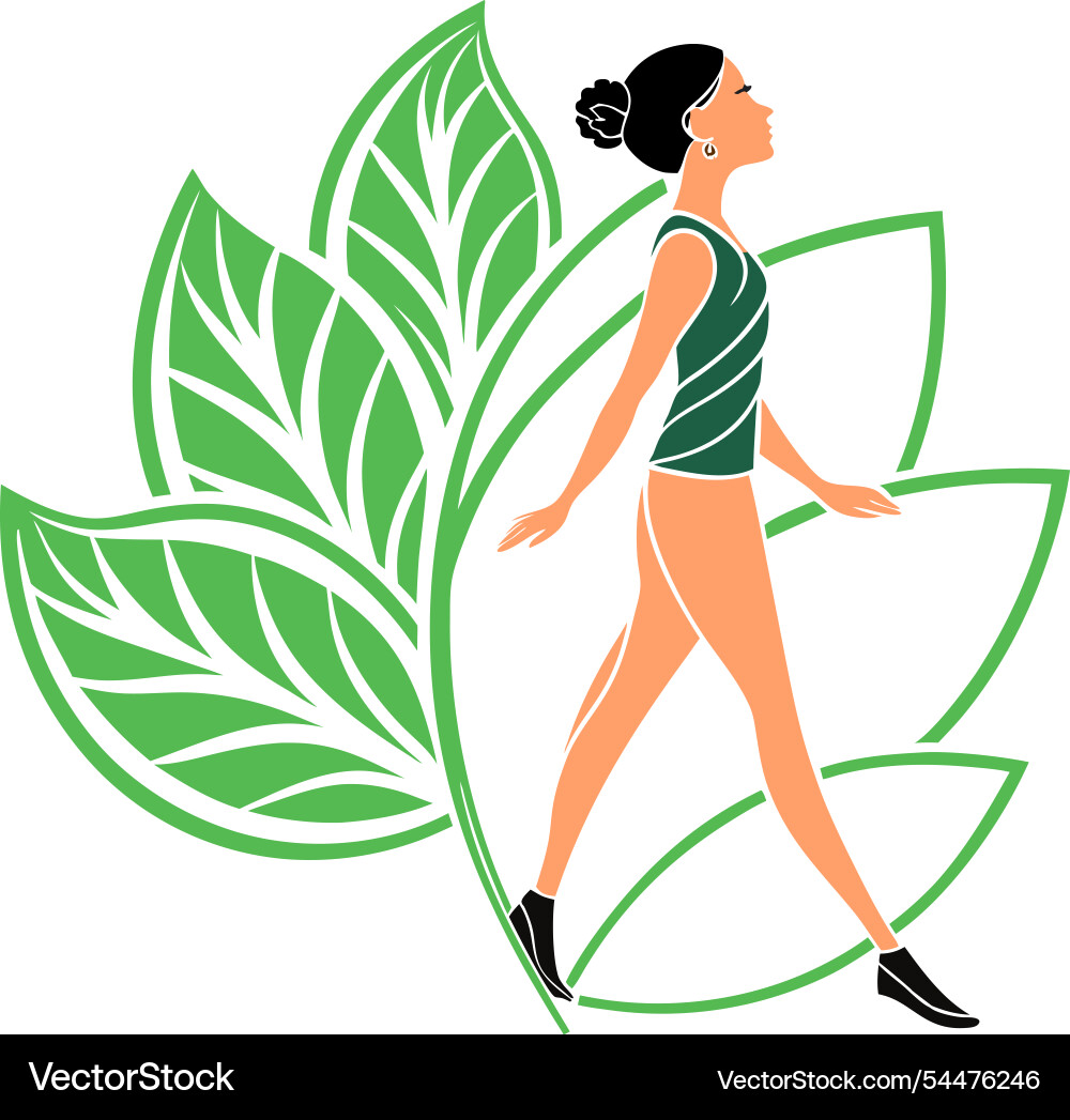 Clipart women nature logo Clipart women nature logo vector image