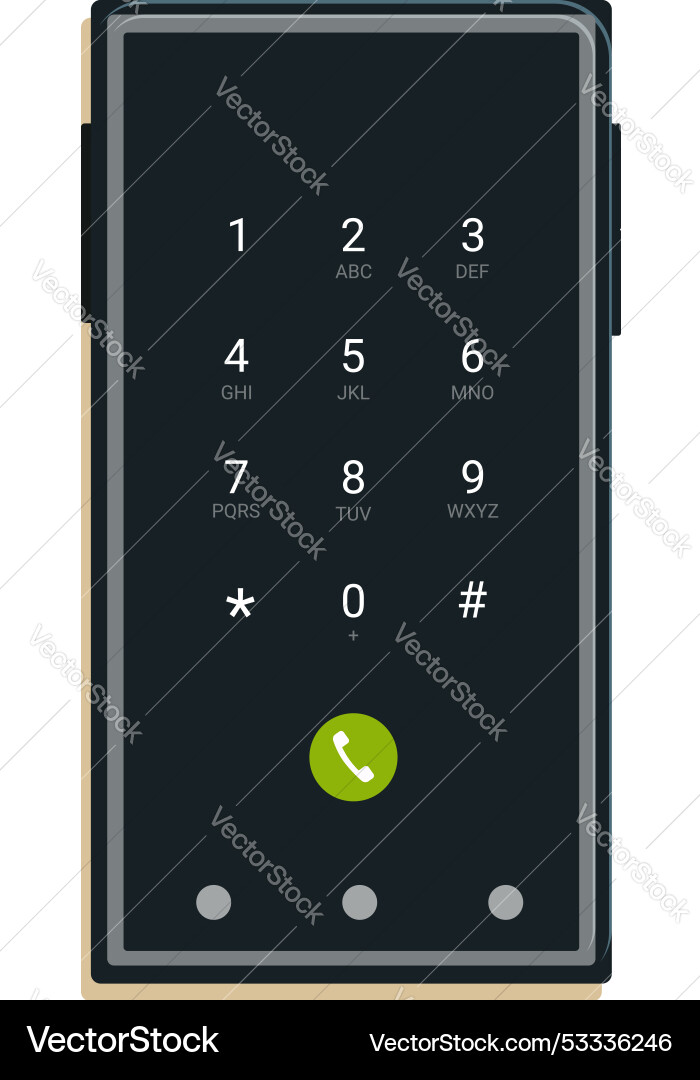 Modern smartphone showing phone call keypad screen Modern smartphone showing phone call keypad screen vector image