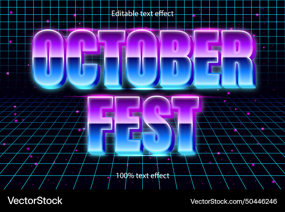 October fest editable text effect retro style October fest editable text effect retro style vector image