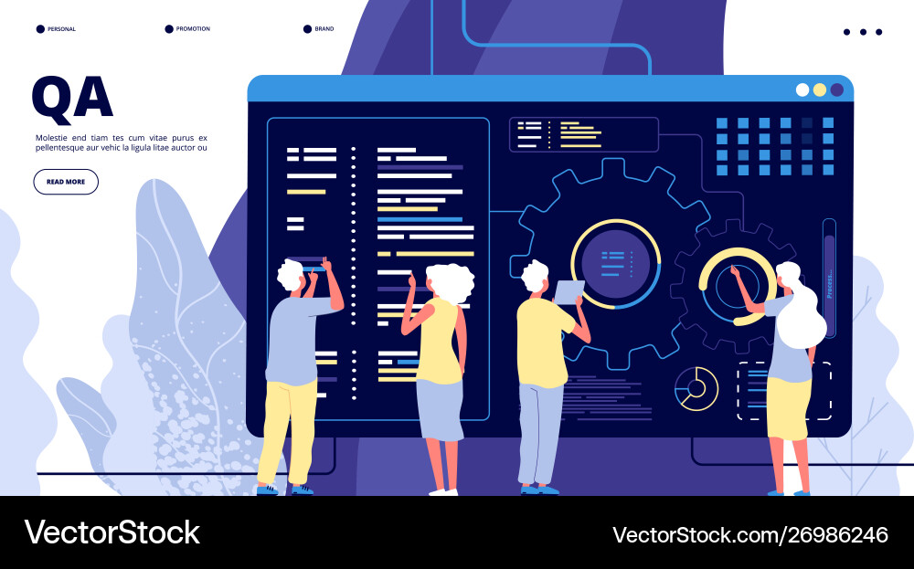 QA Software Testing & Bug Fixing vektorbild