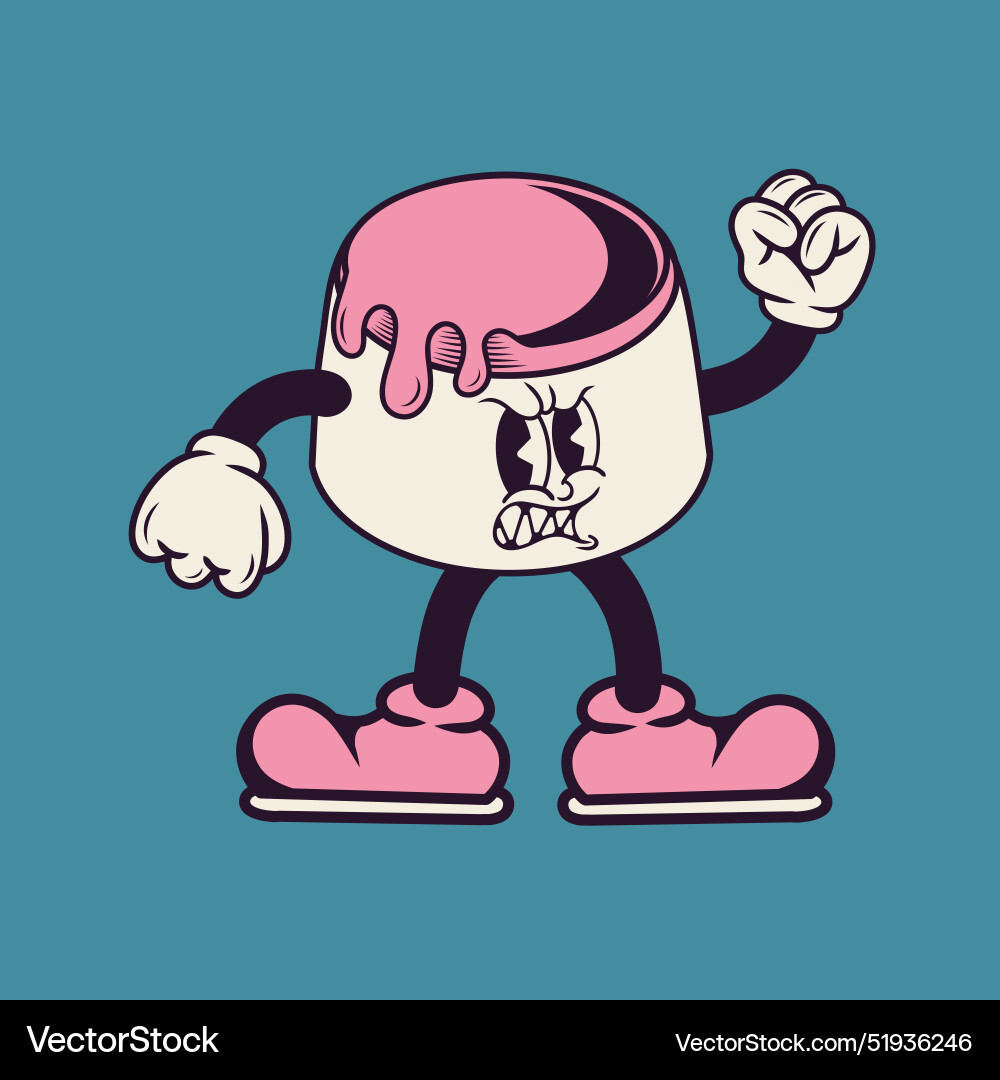 Retro character design from pudding Royalty Free Vector
